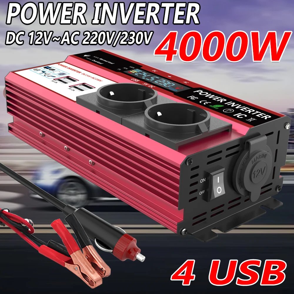 12V To 220V 4000W Peak Power I - Power Inverter 12V 220V 4000W Continuous recension och pris